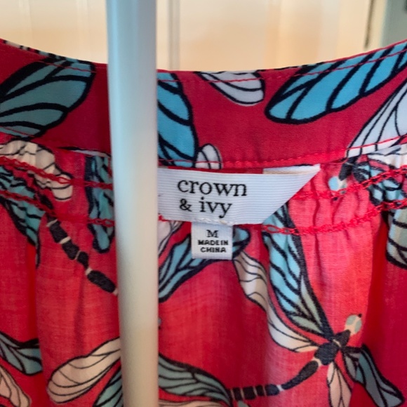 Crown&ivy dragonfly 3/4 sleeve blouse. Never worn - Picture 2 of 4